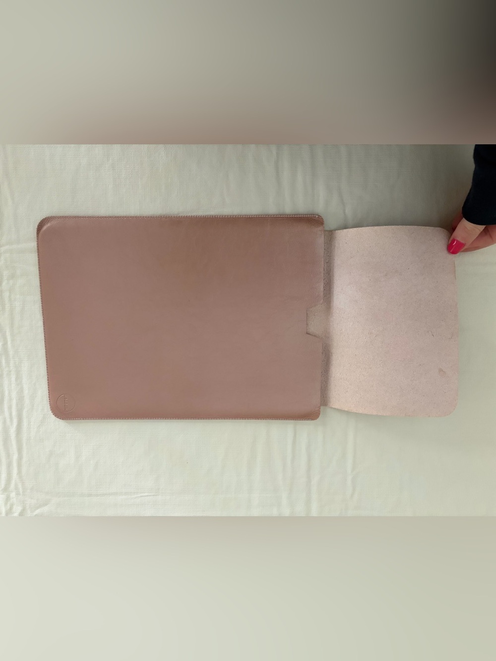 Rose Gold Pink Leather Folio Sleeve